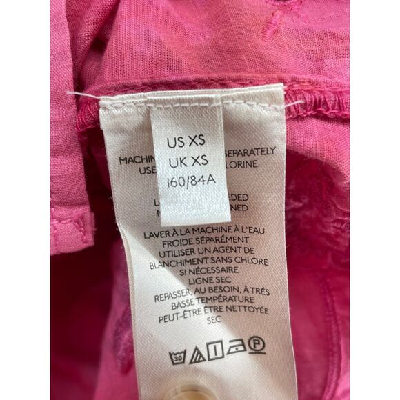 Anthropologie Pilcro Shirt Womens XS Pink Tie Dye Embroidered Floral Button Top - Picture 10 of 12